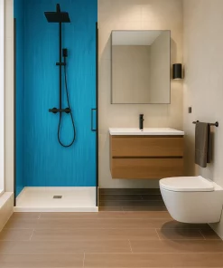 Eck Duschrückwand Abstrakt Blau