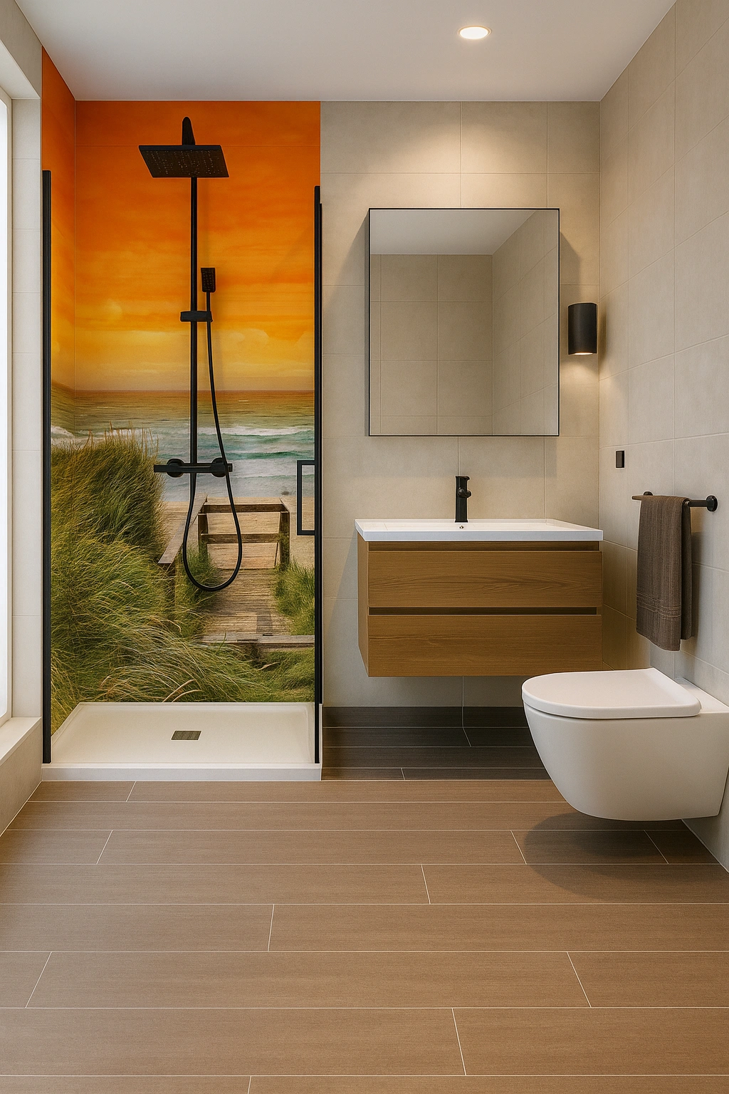 Eck Duschrückwand Danish Coastline