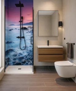 Eck Duschrückwand Felsen im Meer