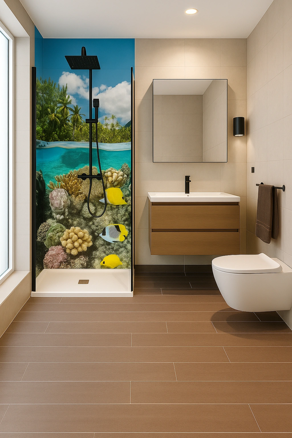 Eck Duschrückwand Unterwasser Südsee