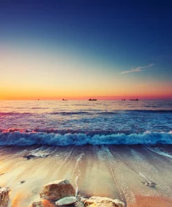 Alternative view of Eck Duschrückwand Sonnenuntergang Meer