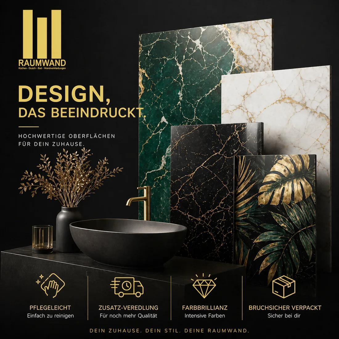 Verschiedene Designs und Motive für Küchenrückwände